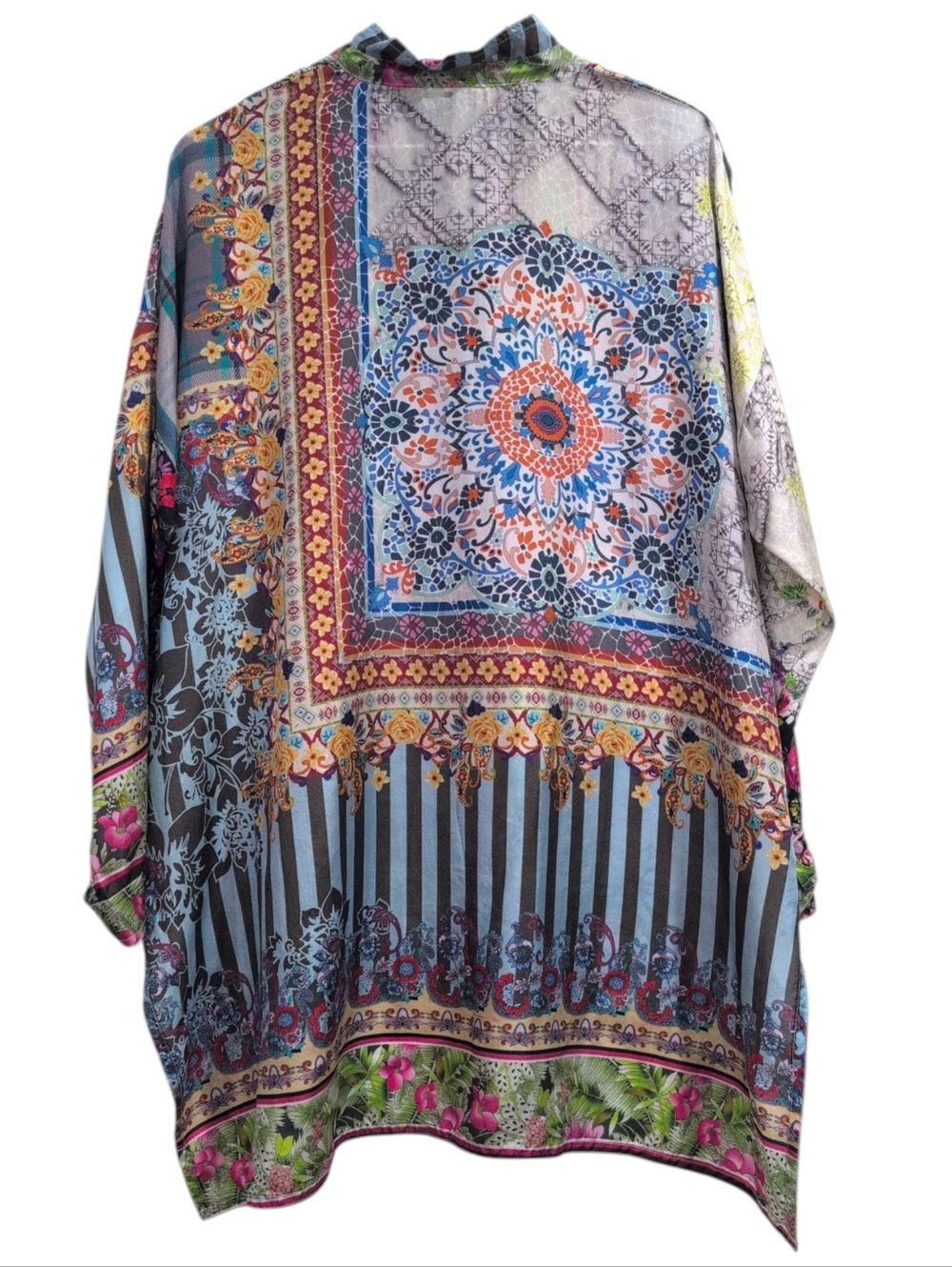 Johnny Was Silk Invita Blouse Button Down Xs Boho Floral - Picture 4 of 7